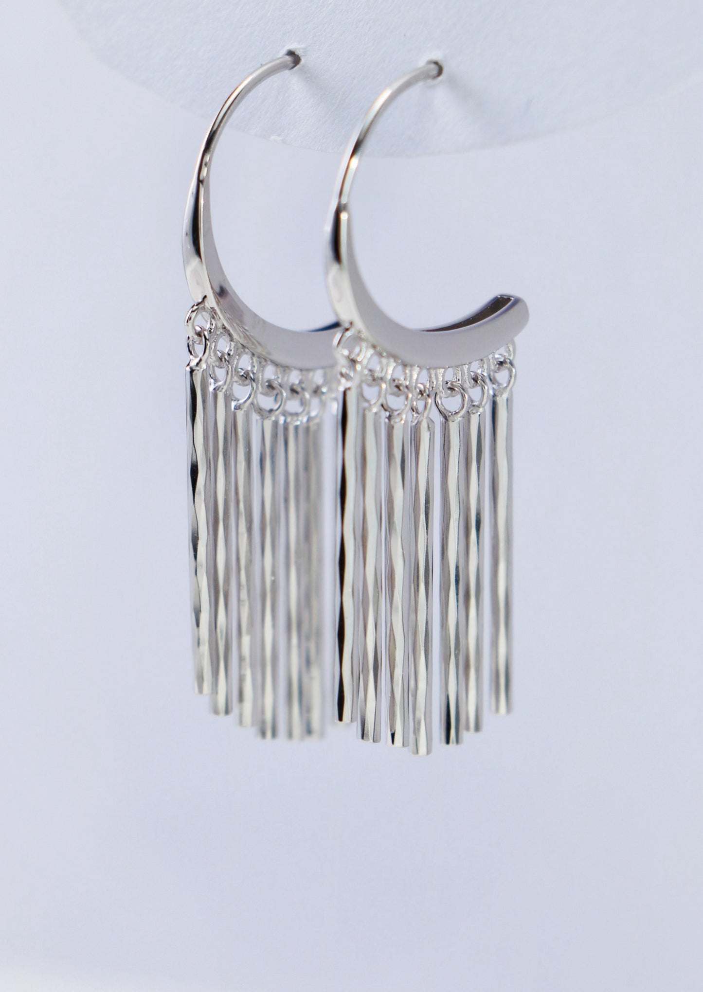 S925 Gold Tassel Hoop Earrings – Elegant Retro Fringe Design