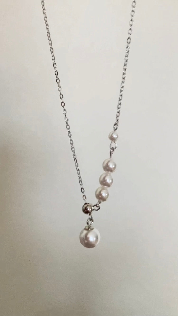 Sterling silver pearl necklace