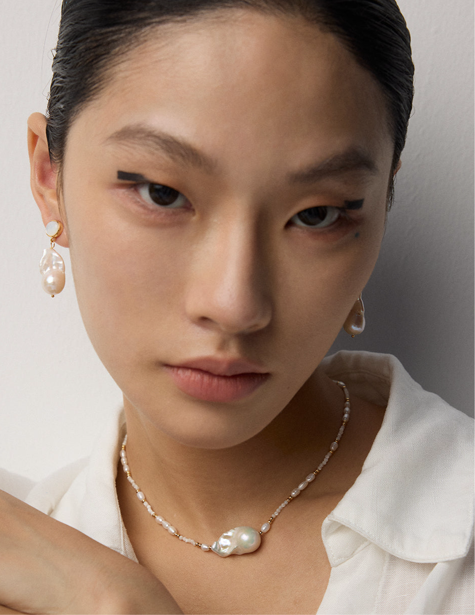 Baroque Pearl Beaded Necklace