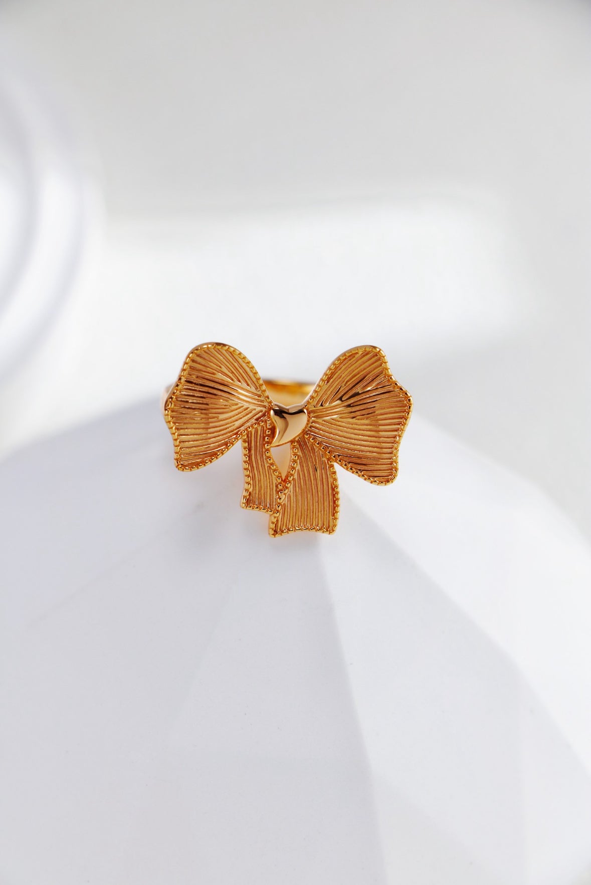 Vintage Bow Knot Sterling Silver Ring – Gold or Platinum Finish