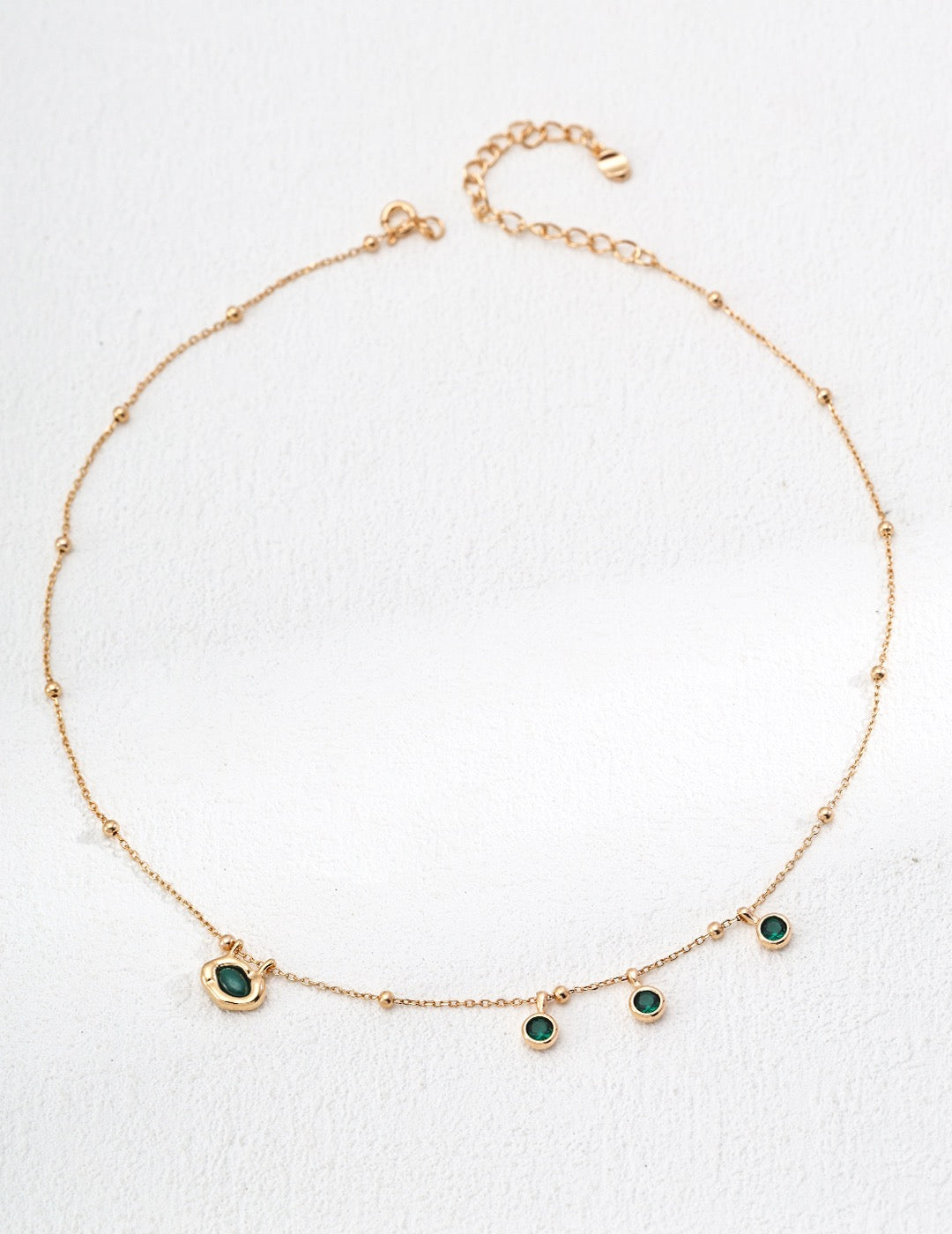 Sterling Silver with Green Zircon Necklace