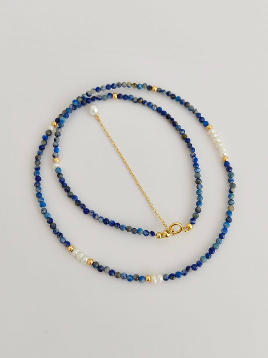 Celestial Lapis Pearl Necklace