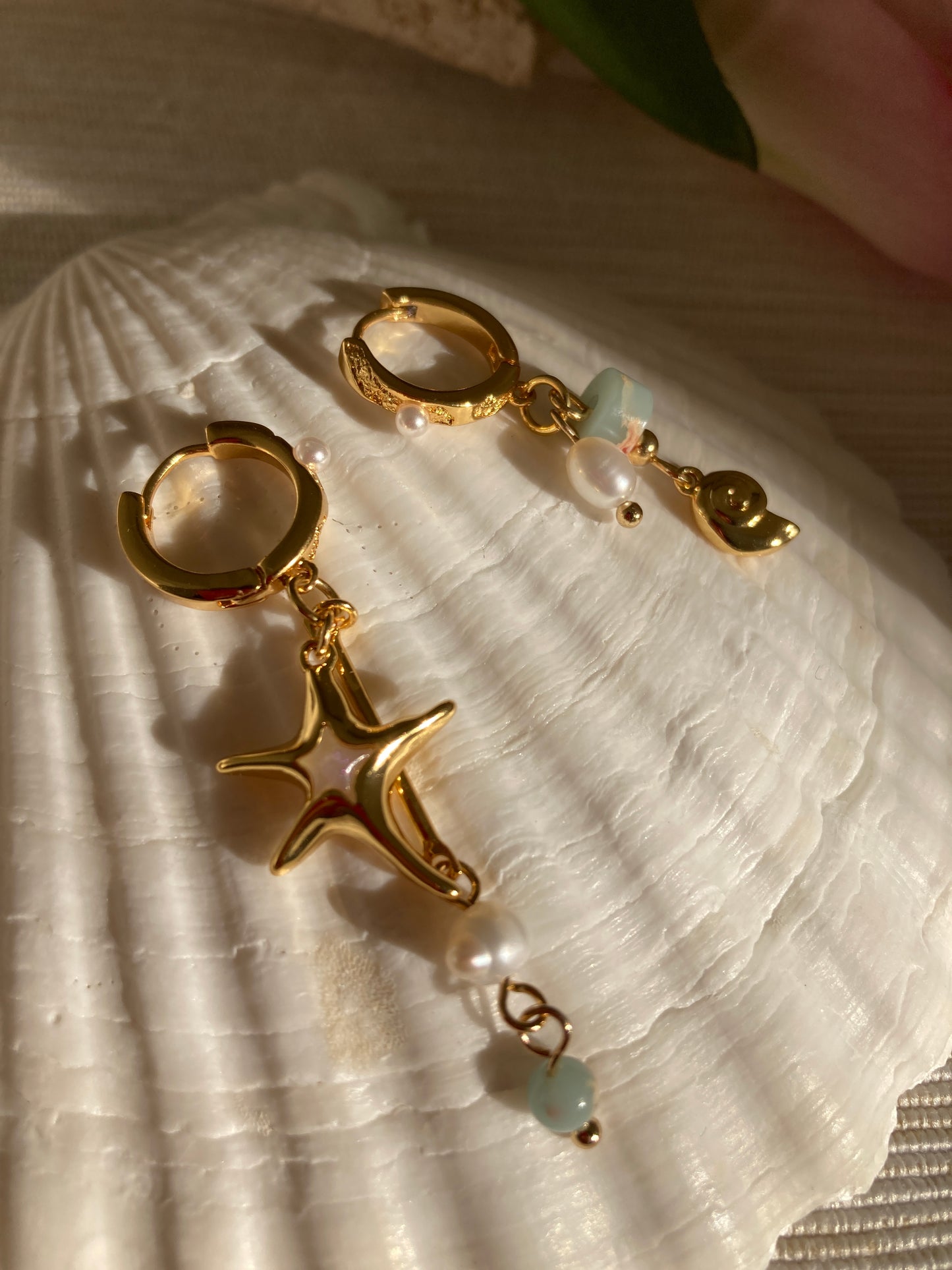Ocean breeze asymmetrical earrings
