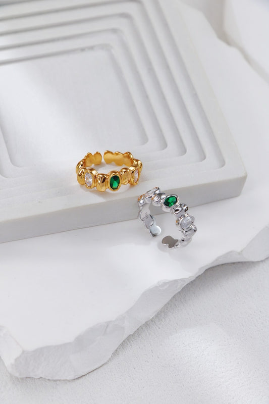 Green Zircon Sterling Silver Ring