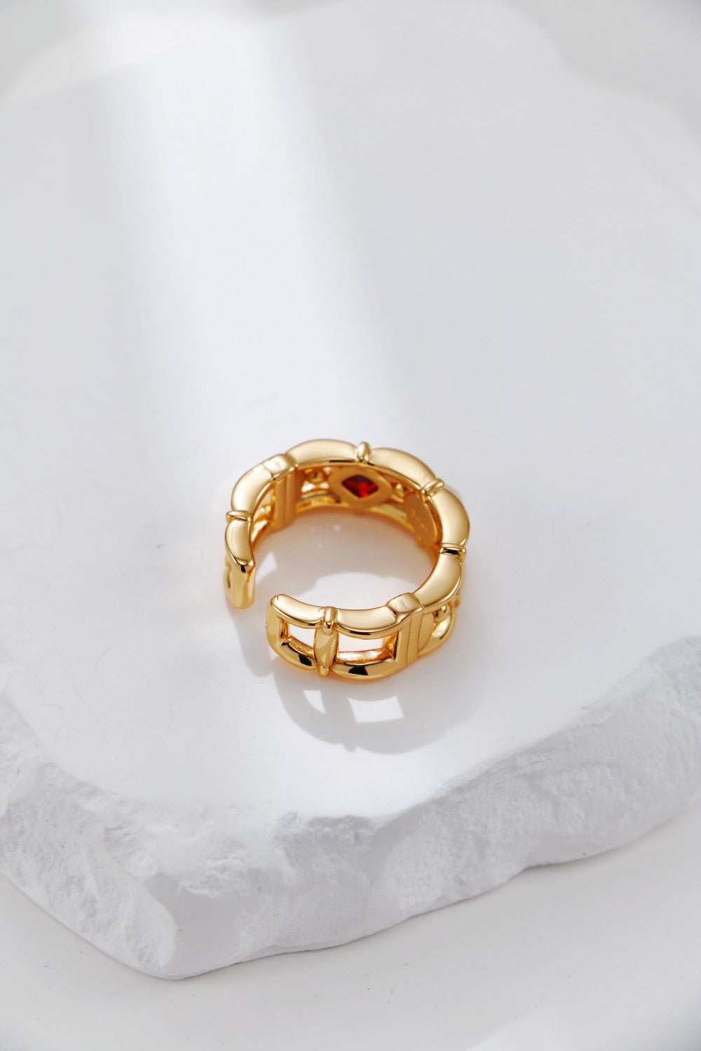 Royal Garnet and Pearl Gold Vermeil Ring
