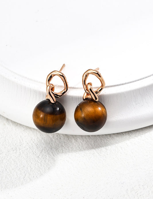 Tiger’s Eye Gemstone Earrings