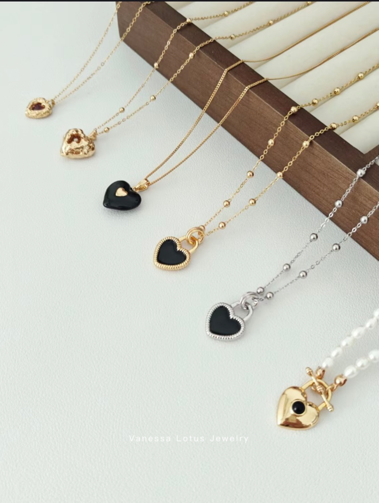 Pearl Necklace with Heart Pendant