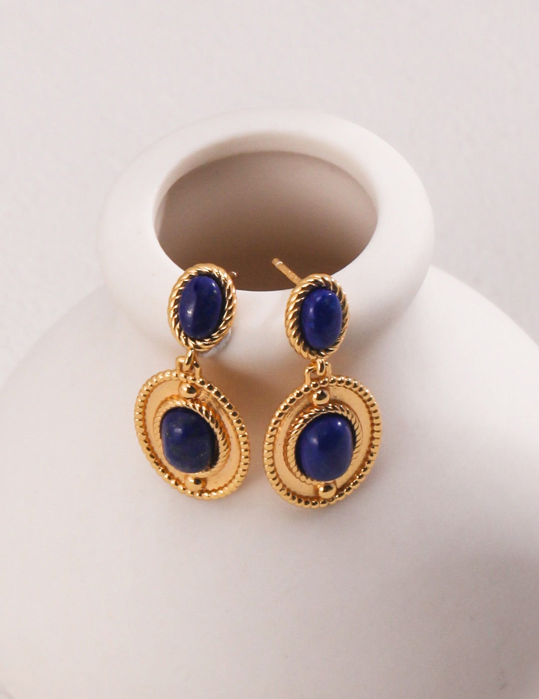 Natural lapis lazuli gemstone earrings