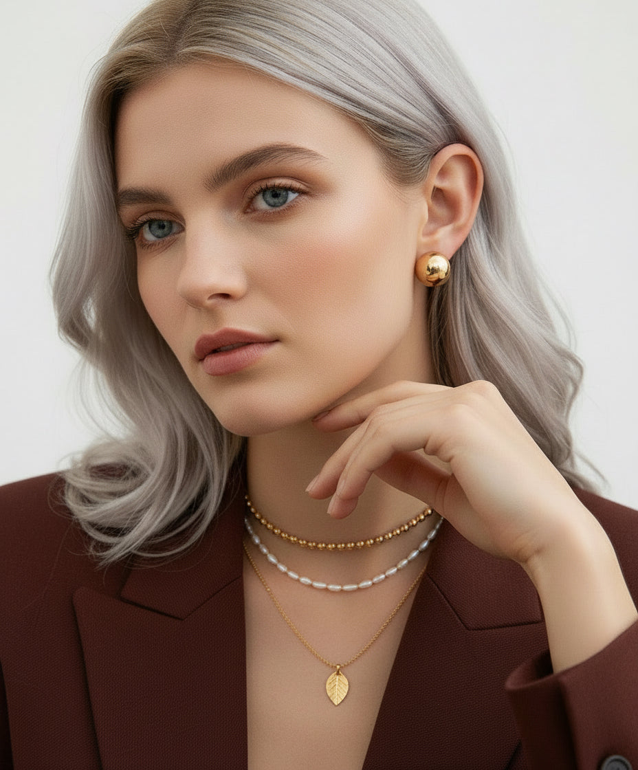 Dual-Tone Rice Pearl Choker