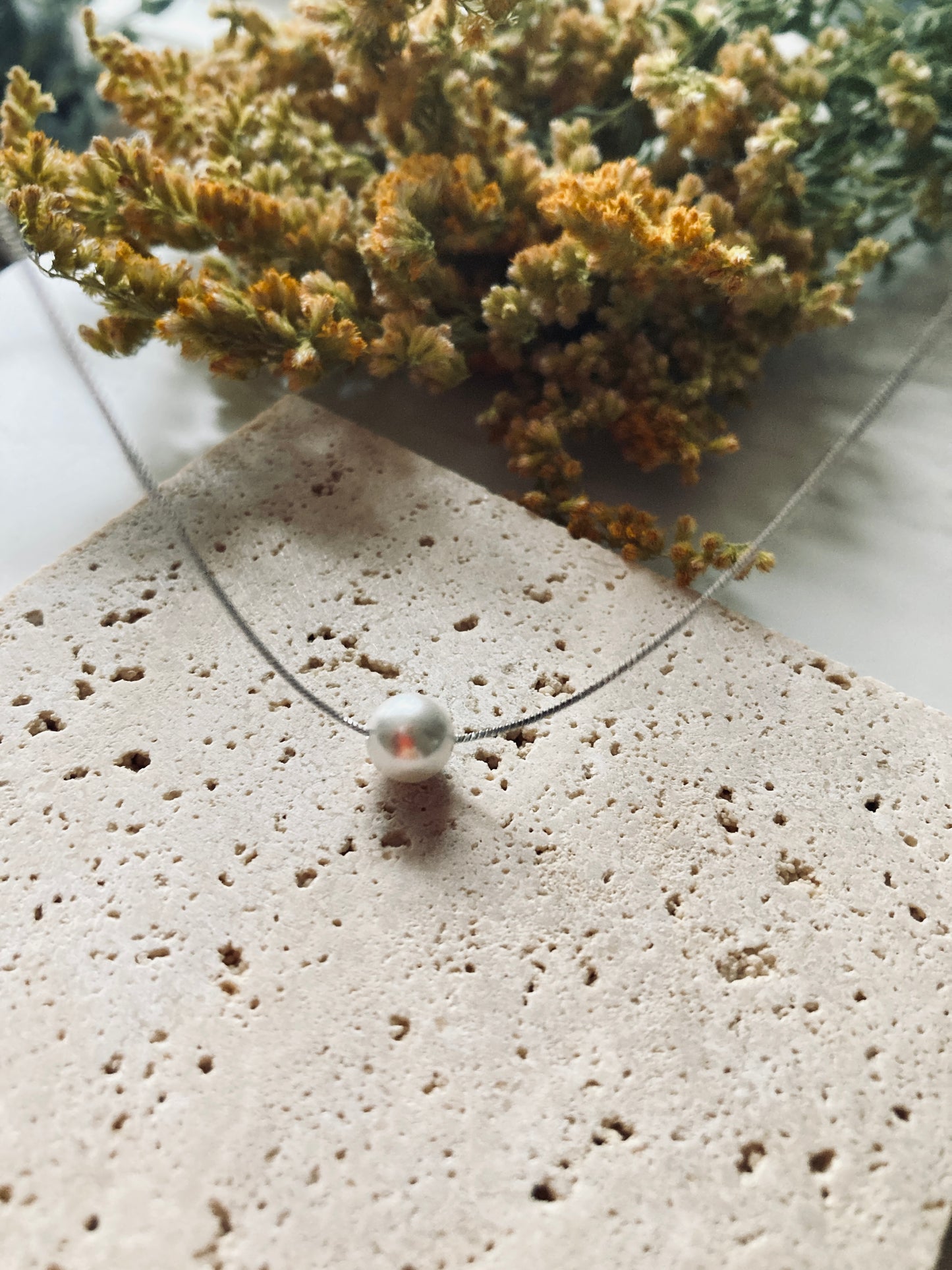 Pearl and silver necklace