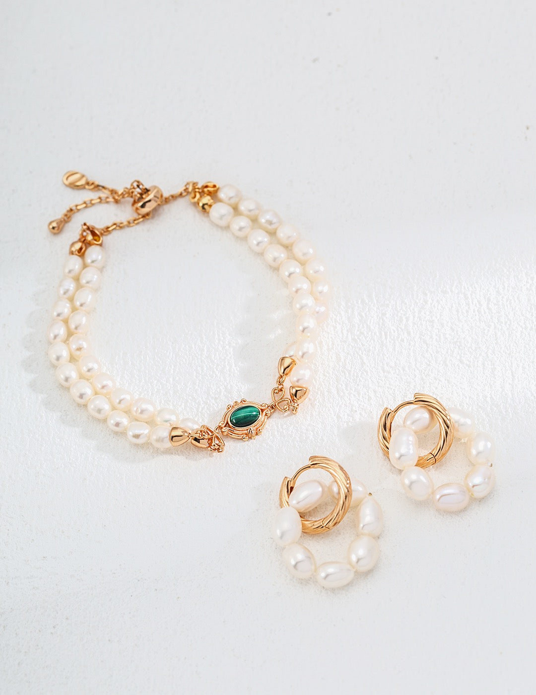 Pearl Earrings with Removable Pearl Ring Pendants