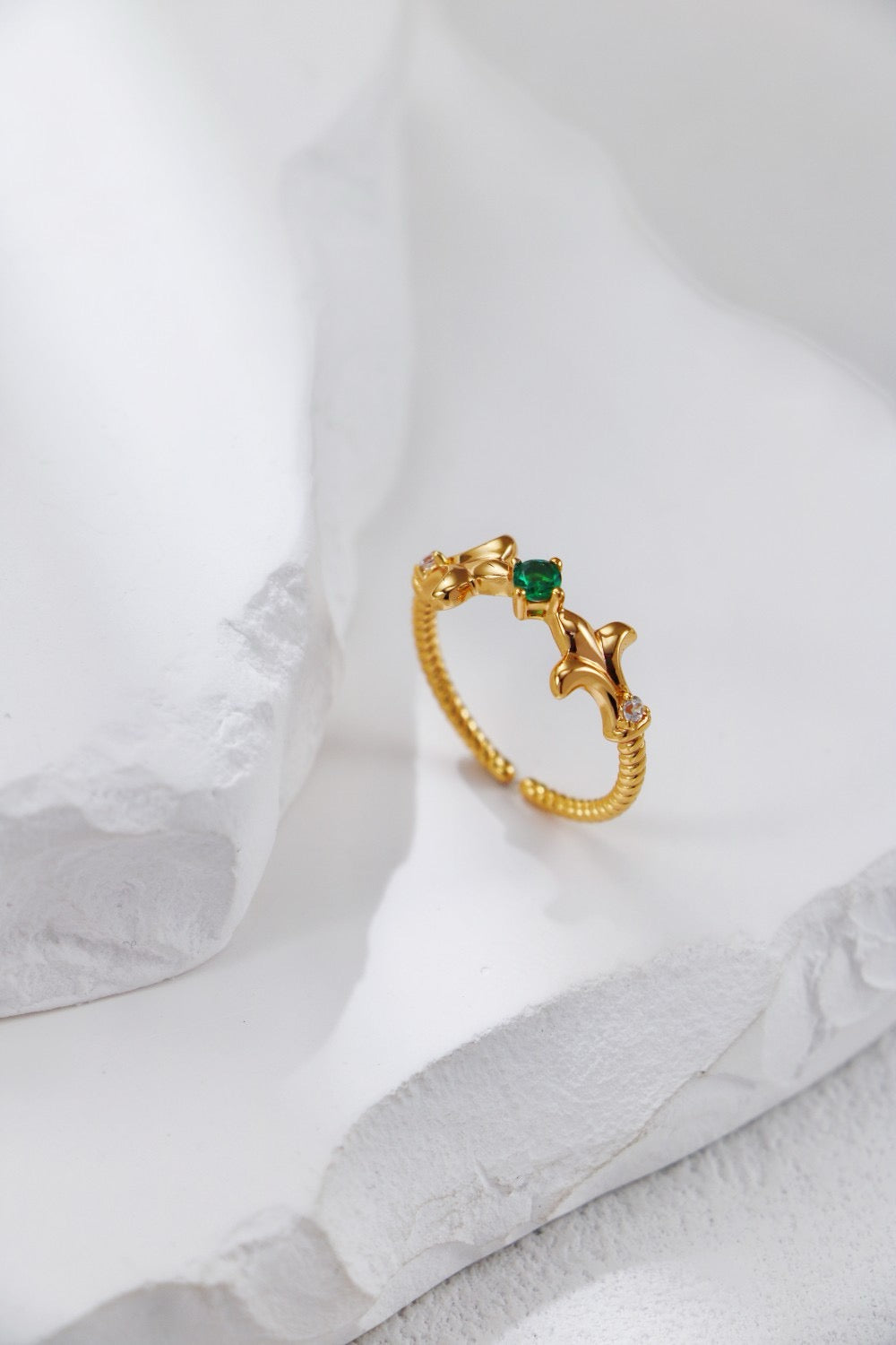 Green zircon Silver Ring