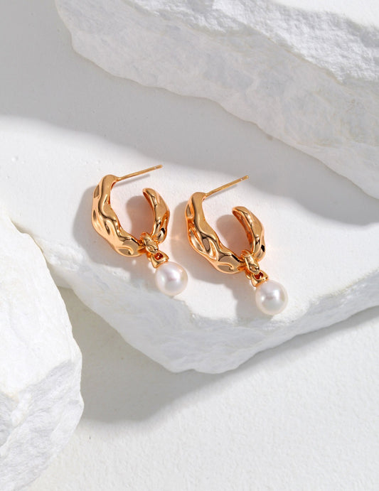 Sterling silver and pearl earrings