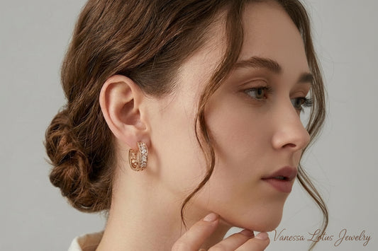 CZ Hoop Earrings - S925 Sterling Silver