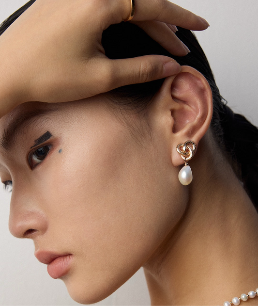 Serpentine Grace Baroque Pearl Earrings