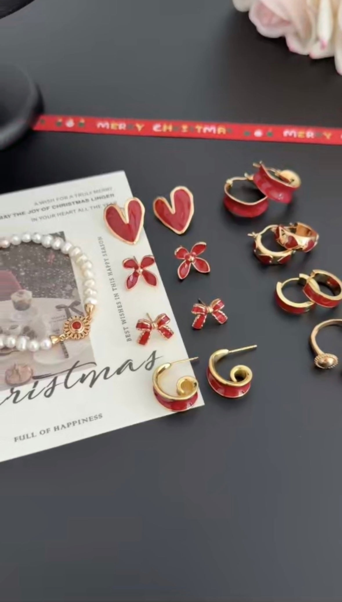 Red Bow Studs