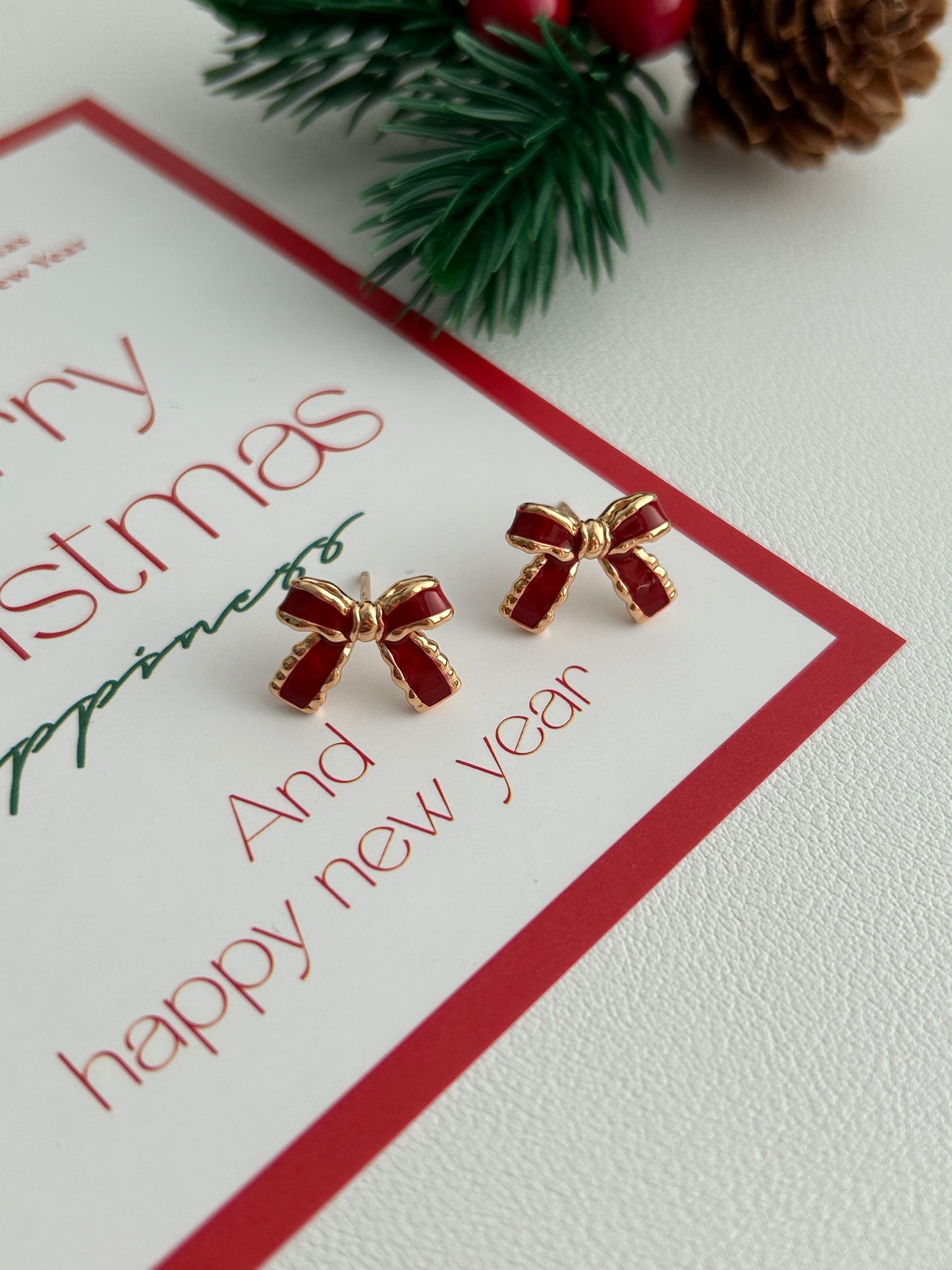 Red Bow Studs