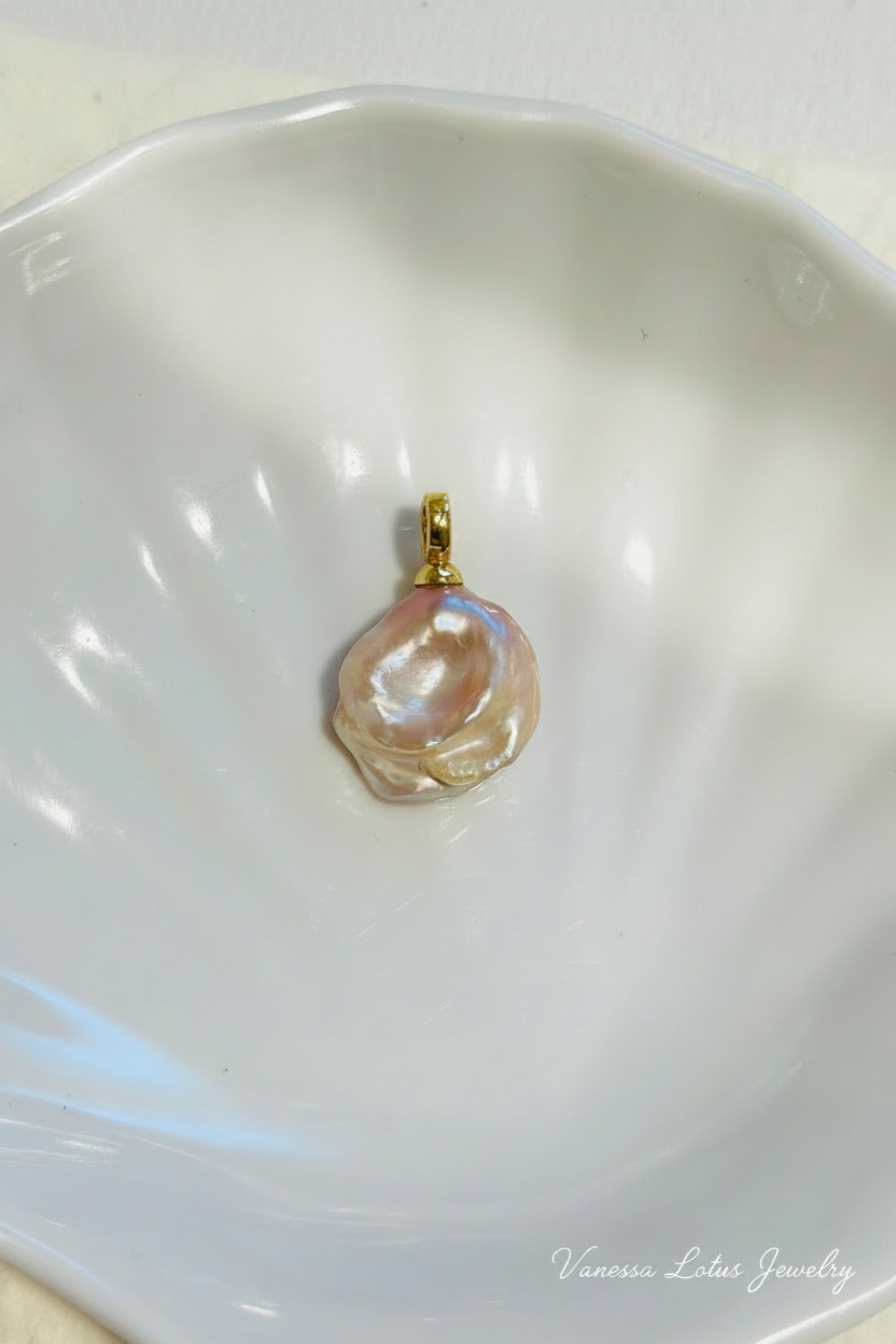 Pink Baby Pearl Necklace with Removable Baroque Pearl Pendant | Natural Freshwater Pearl Necklace