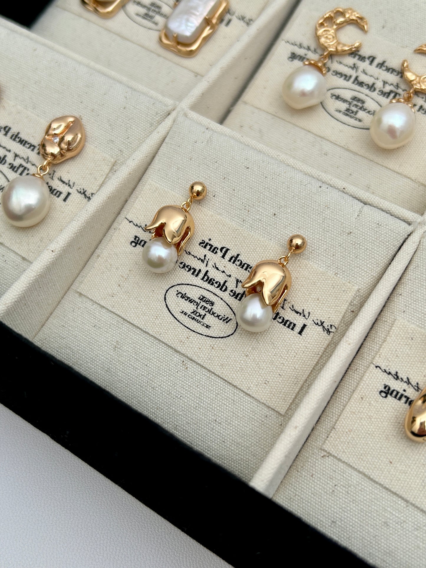 Bell Flower Pearl Earrings