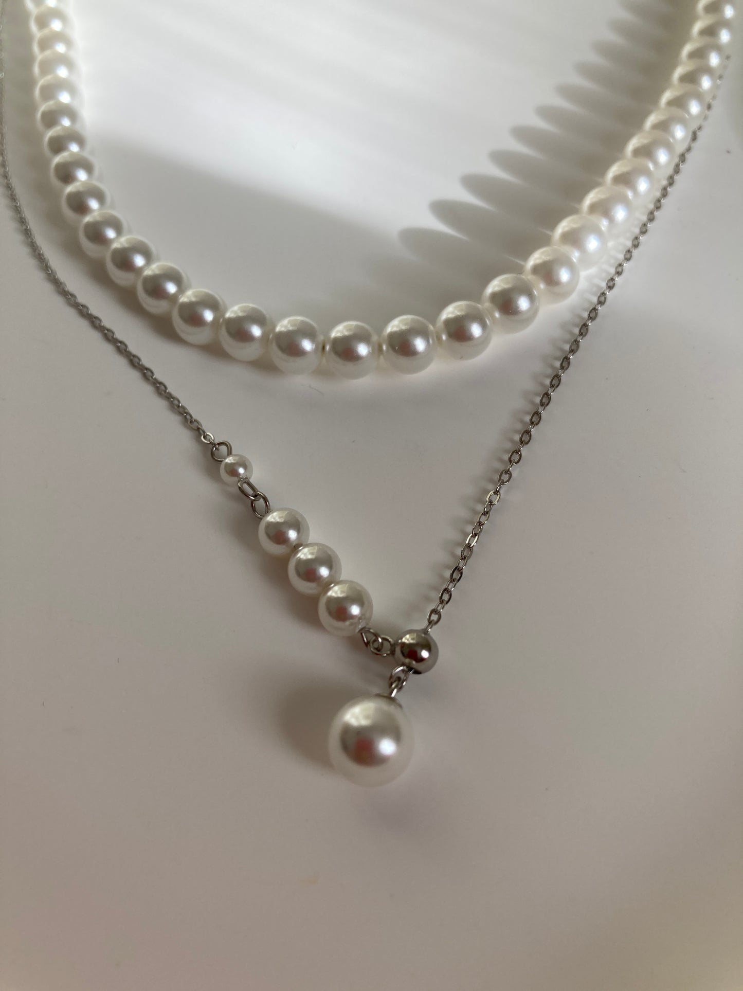Sterling silver pearl necklace