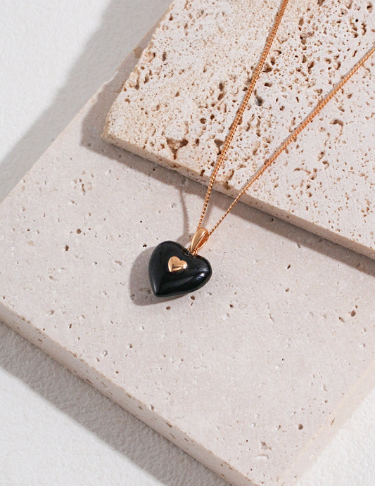 Black Heart Pendant Necklace
