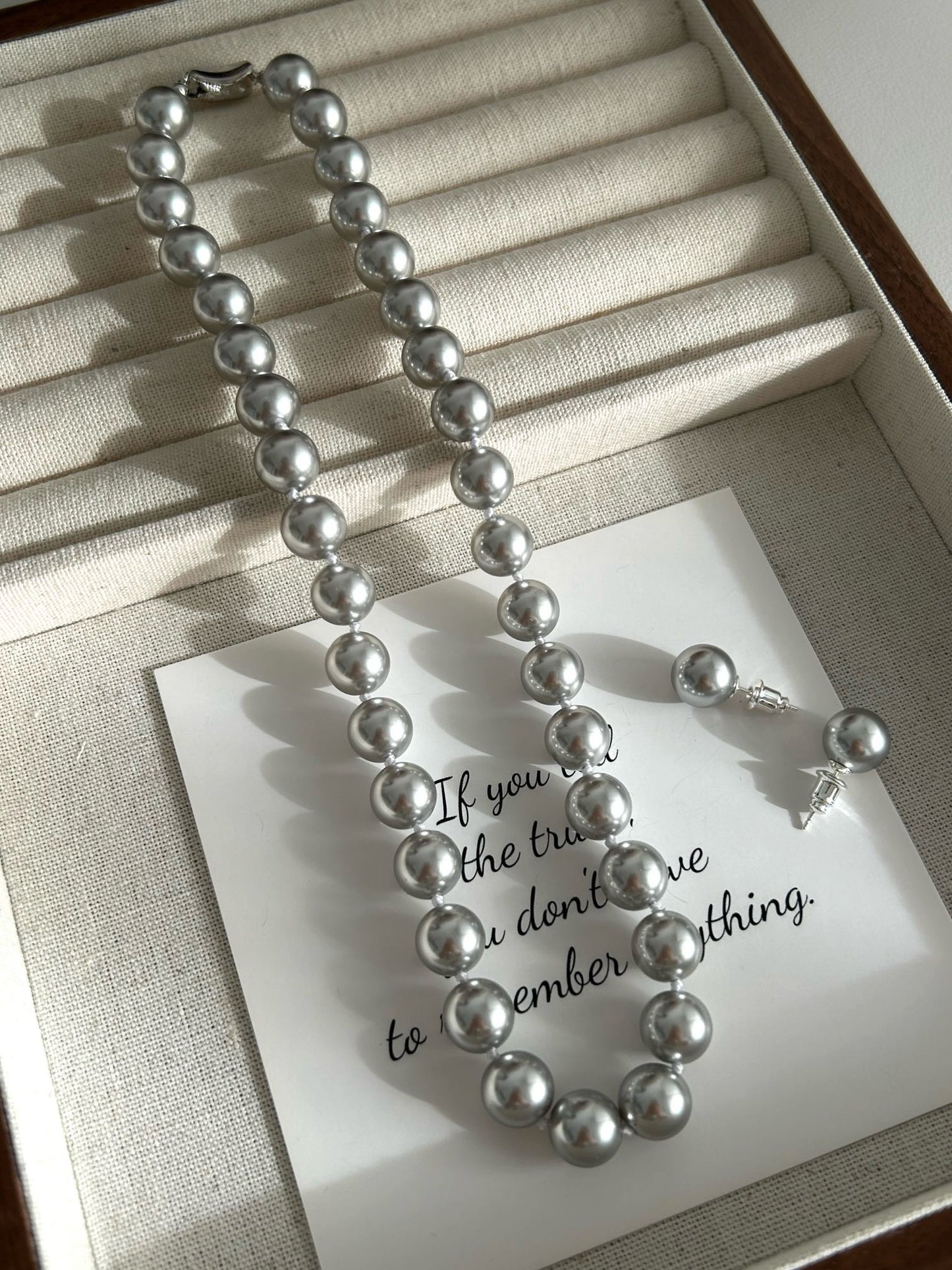 Swarovski Pearl Classic Necklace & Stud Earrings Set – 10mm Round