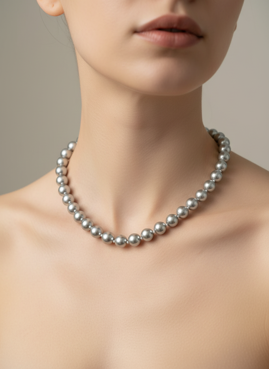 Swarovski Pearl Classic Necklace & Stud Earrings Set – 10mm Round