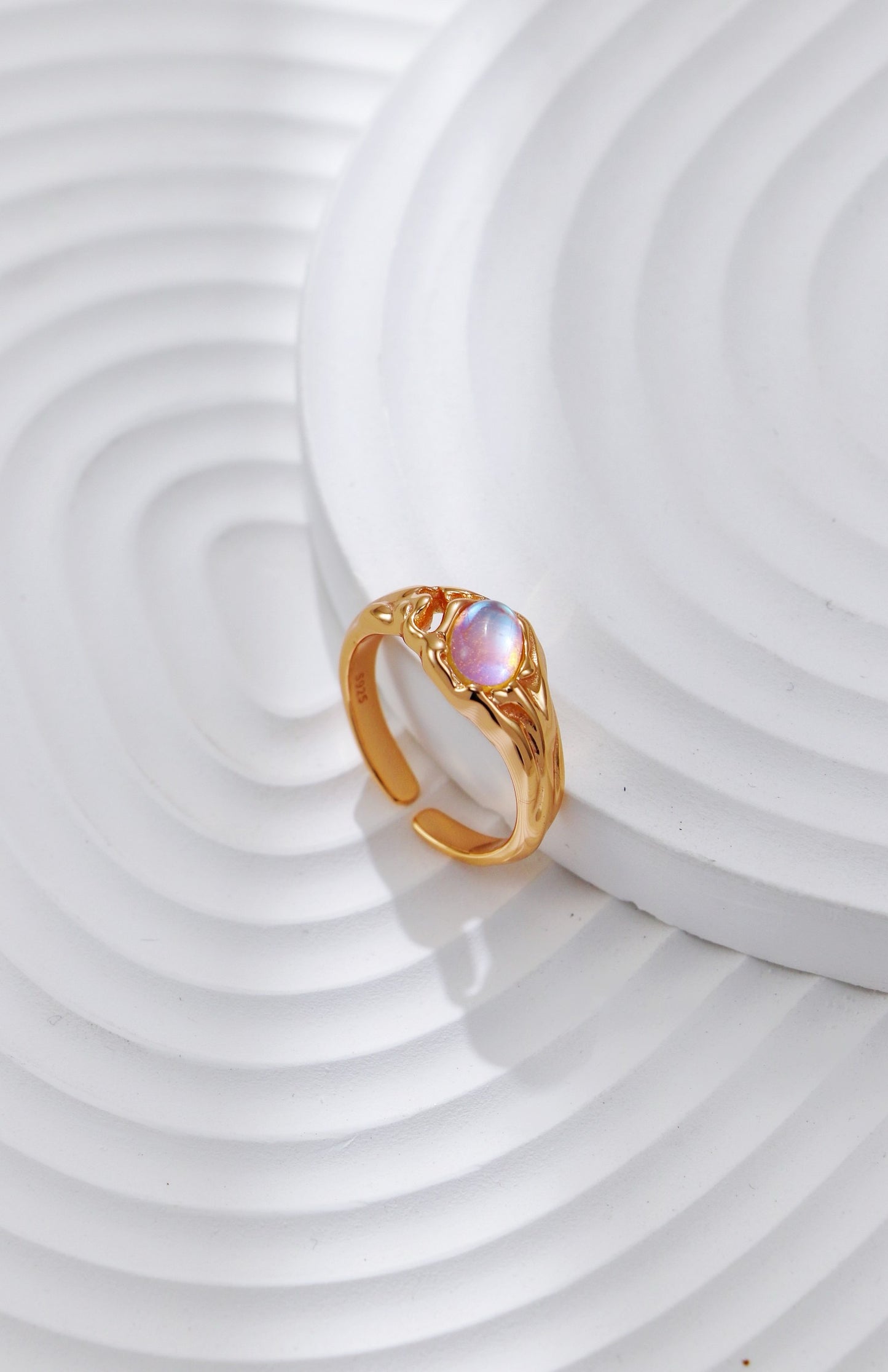 S925 Silver Vintage Moonstone Ring