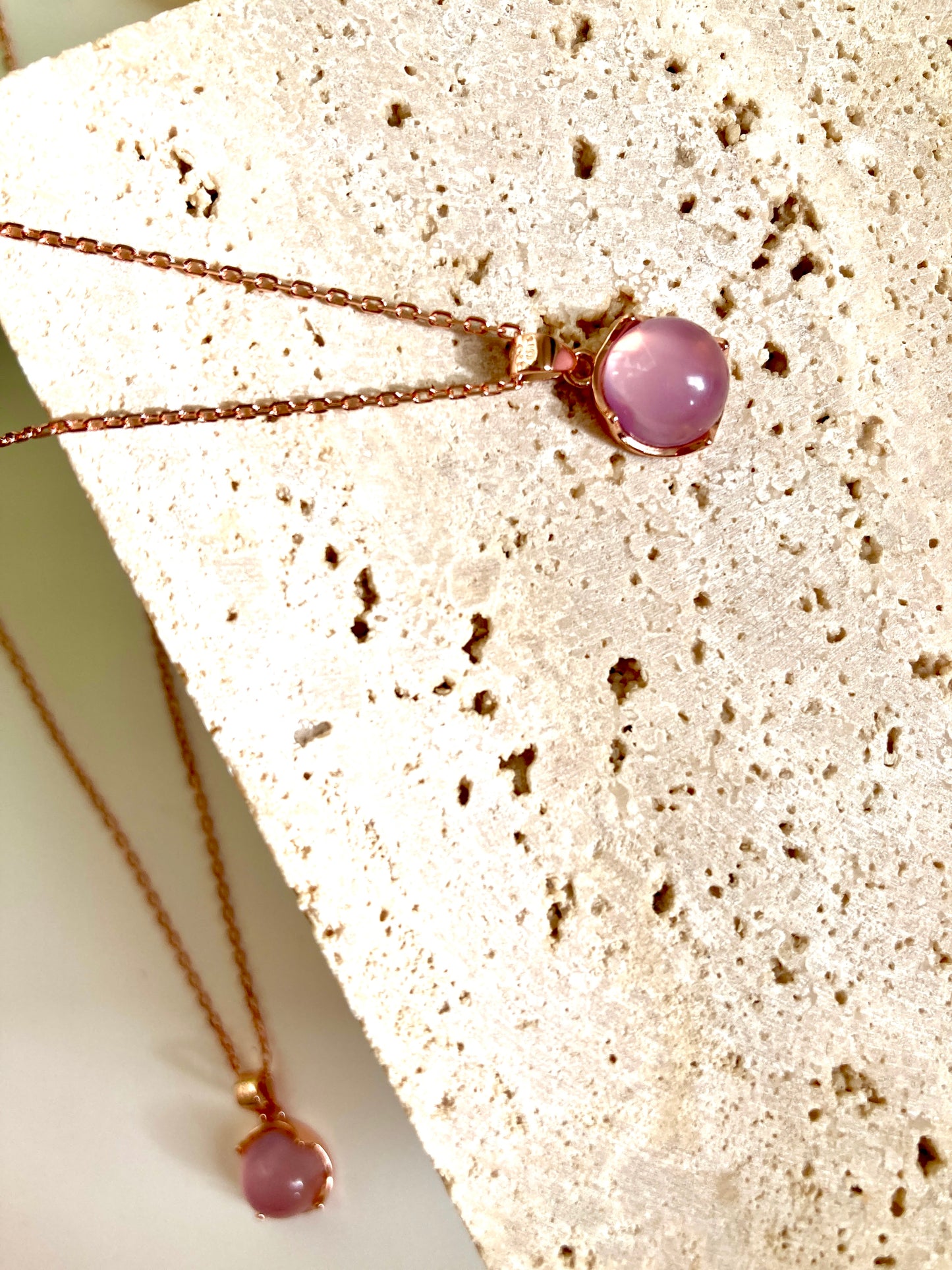 Pink gemstone necklace