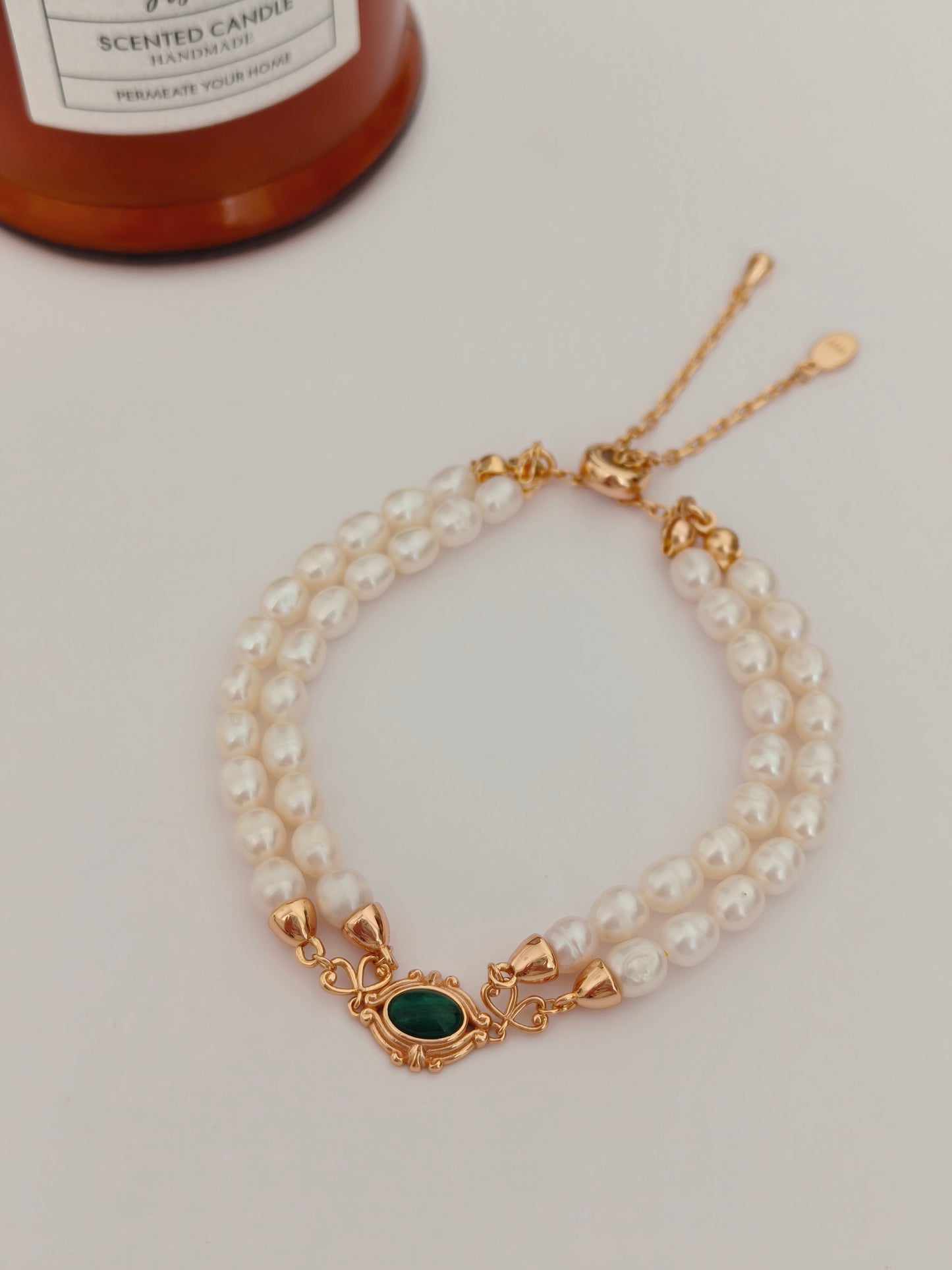 Malachite Pearl Bracelet