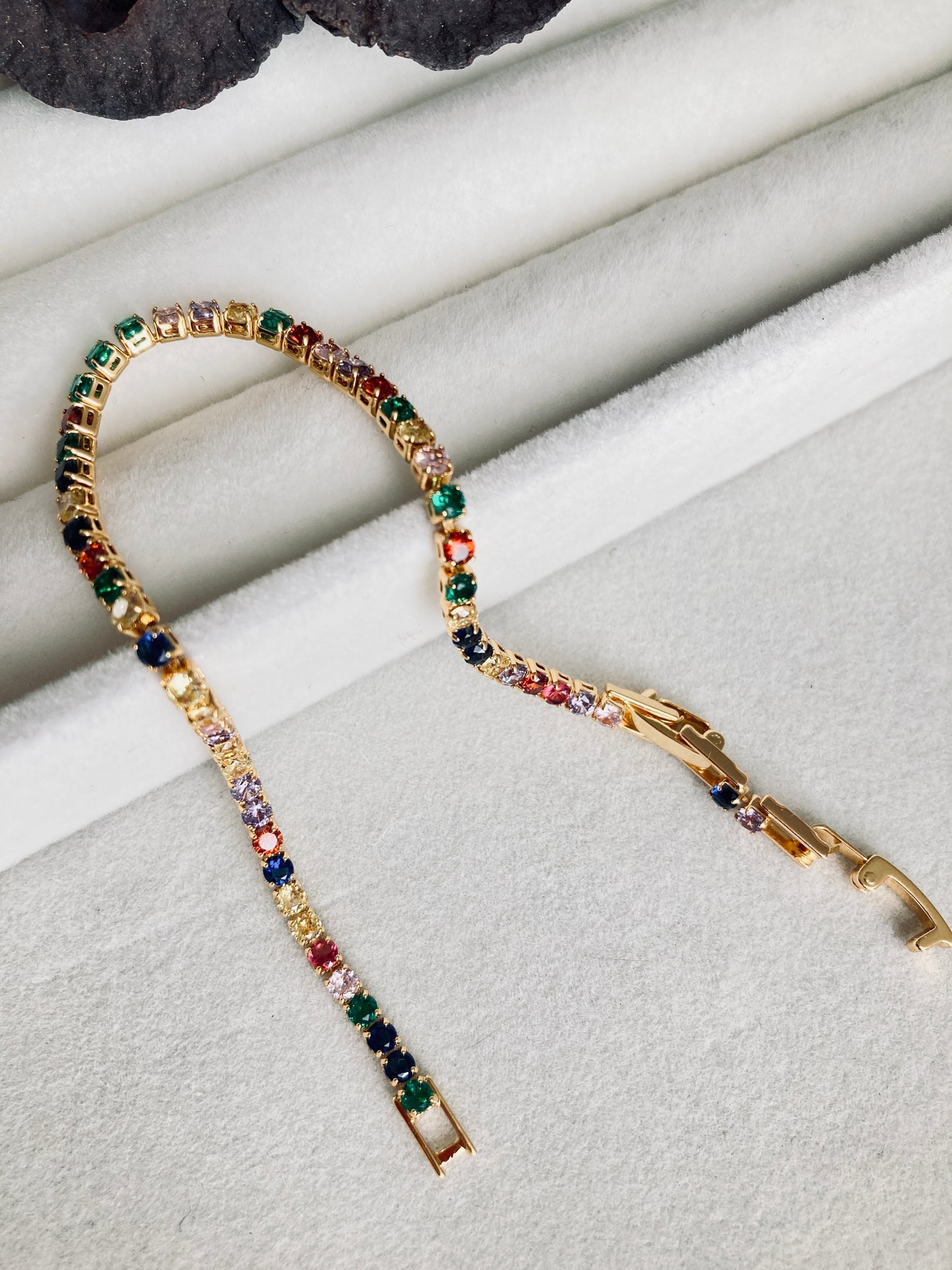 Colored Zircon Necklace and Bracelet