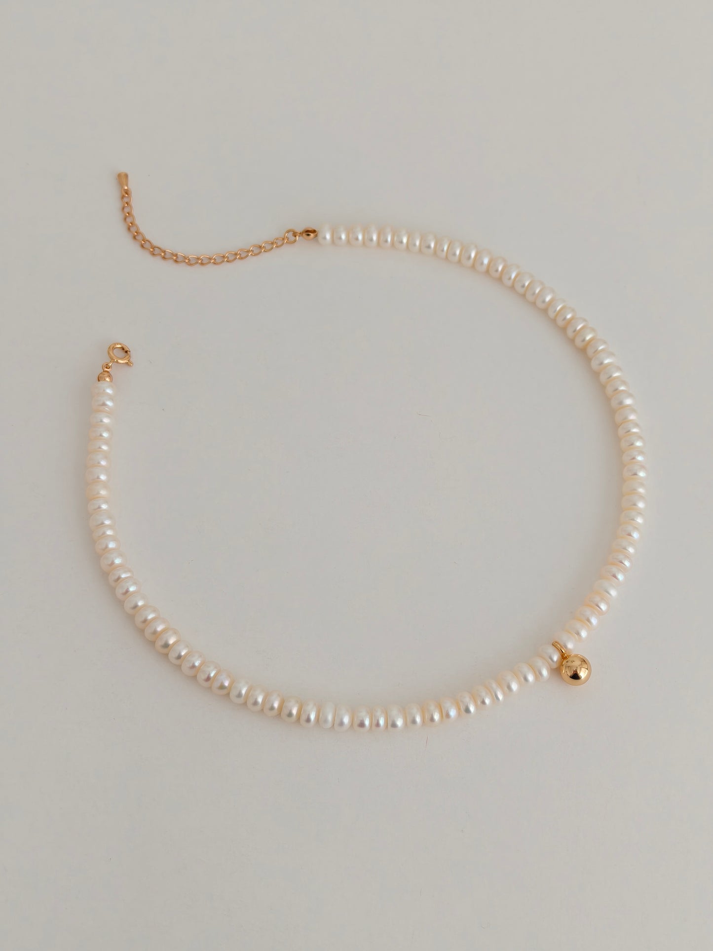 Vintage Gold Natural Pearl Necklace | S925 Sterling Silver
