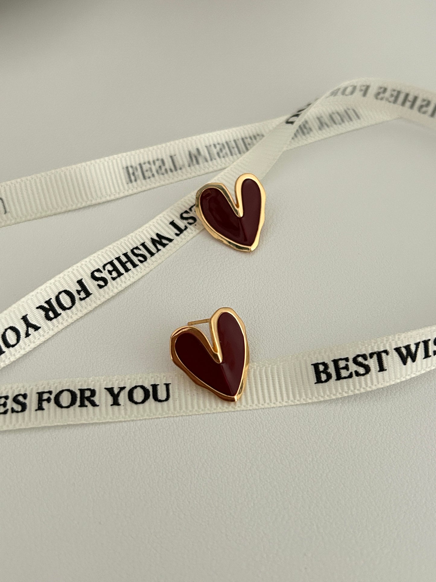 Red Heart Studs