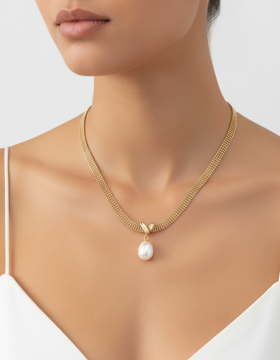 Golden Grace Pearl Necklace