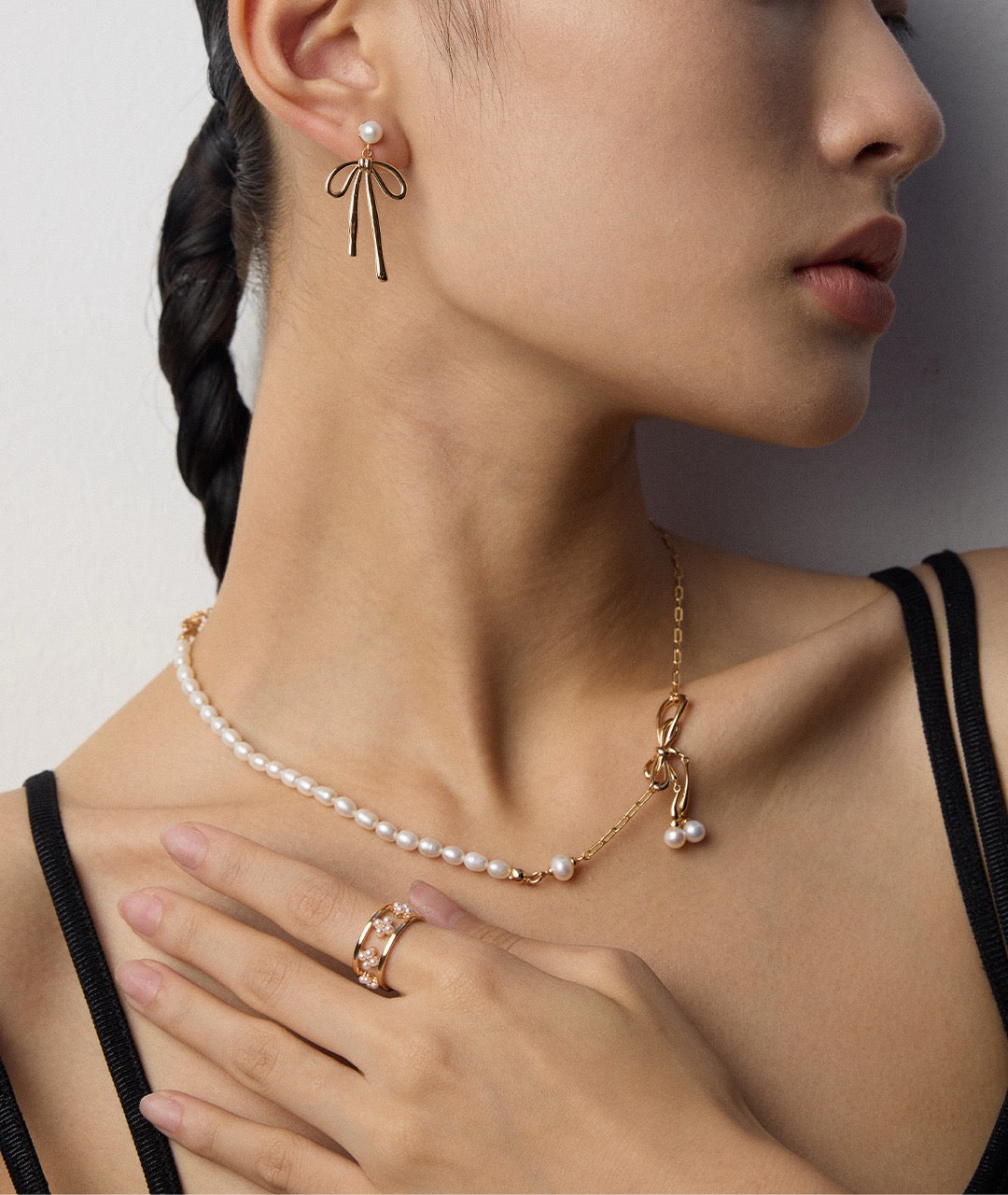 Whimsy Bow Pearl Drop Earrings