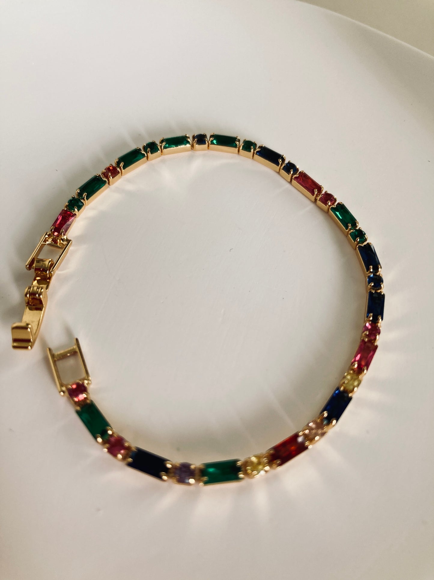 Colored gemstone bracelet