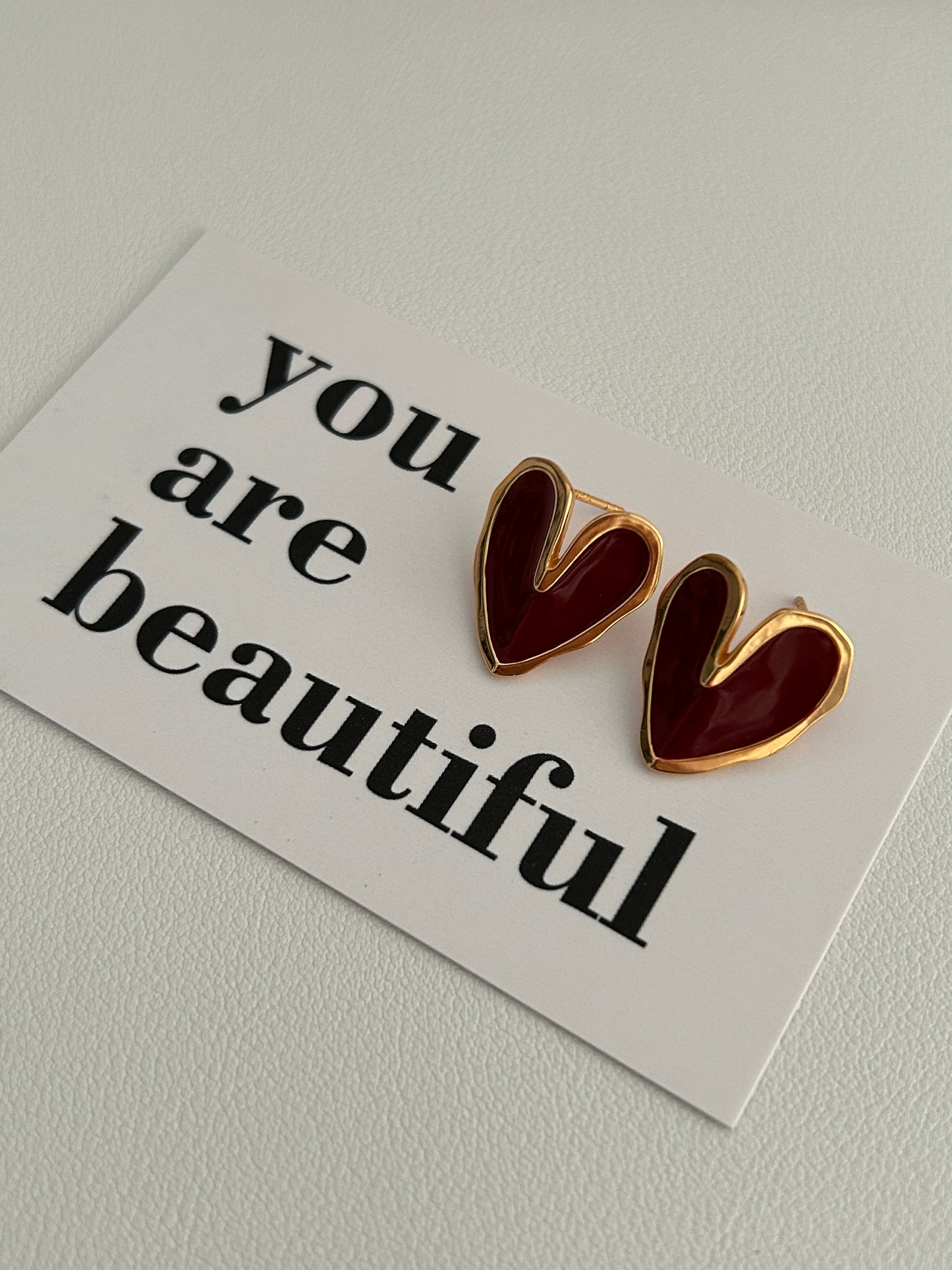 Red Heart Studs