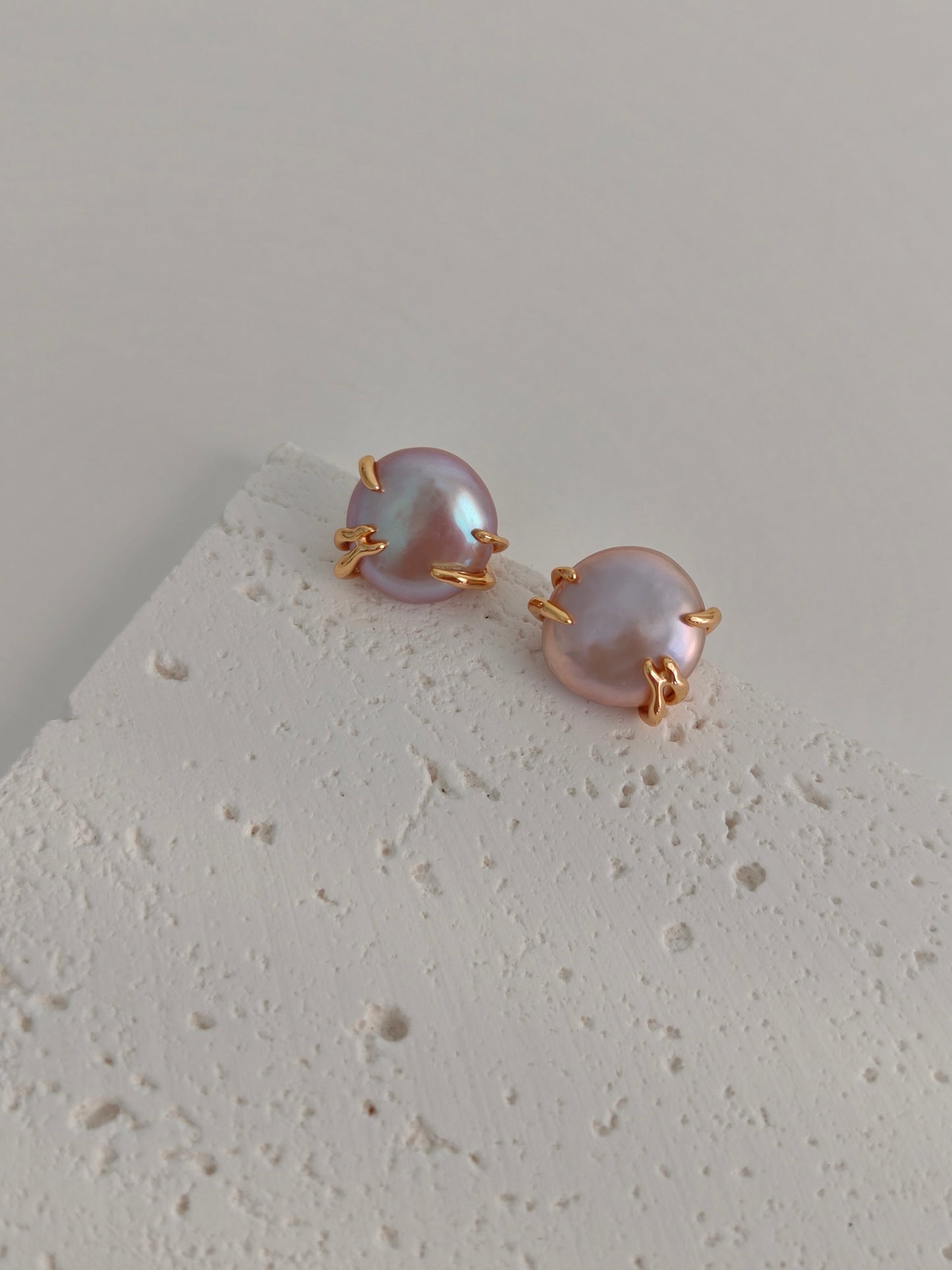 Vintage Gold Baroque Pearl Jewelry Set – Necklace & Stud Earrings | S925 Silver