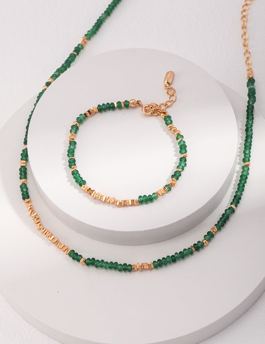 Emerald Sterling Silver Jewelry Set