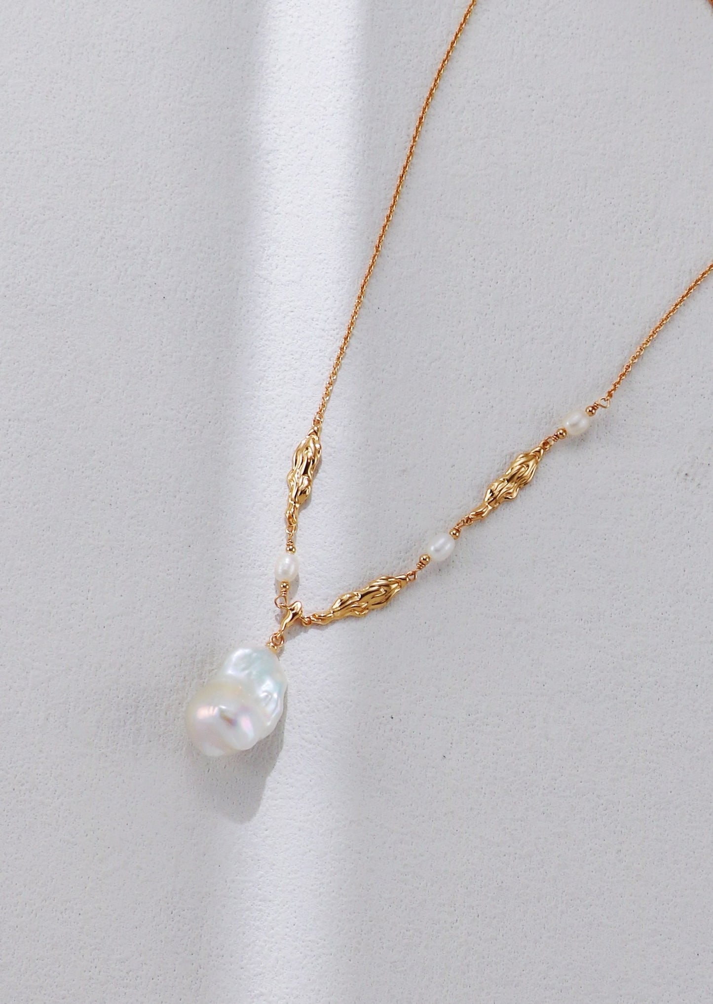 Baroque Pearl Pendant Necklace – S925 Silver