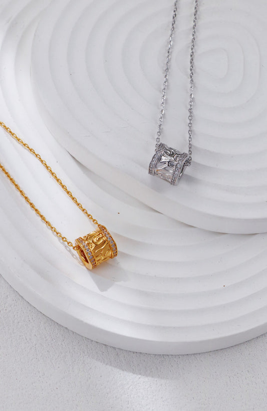 Drum Sterling Silver Necklace