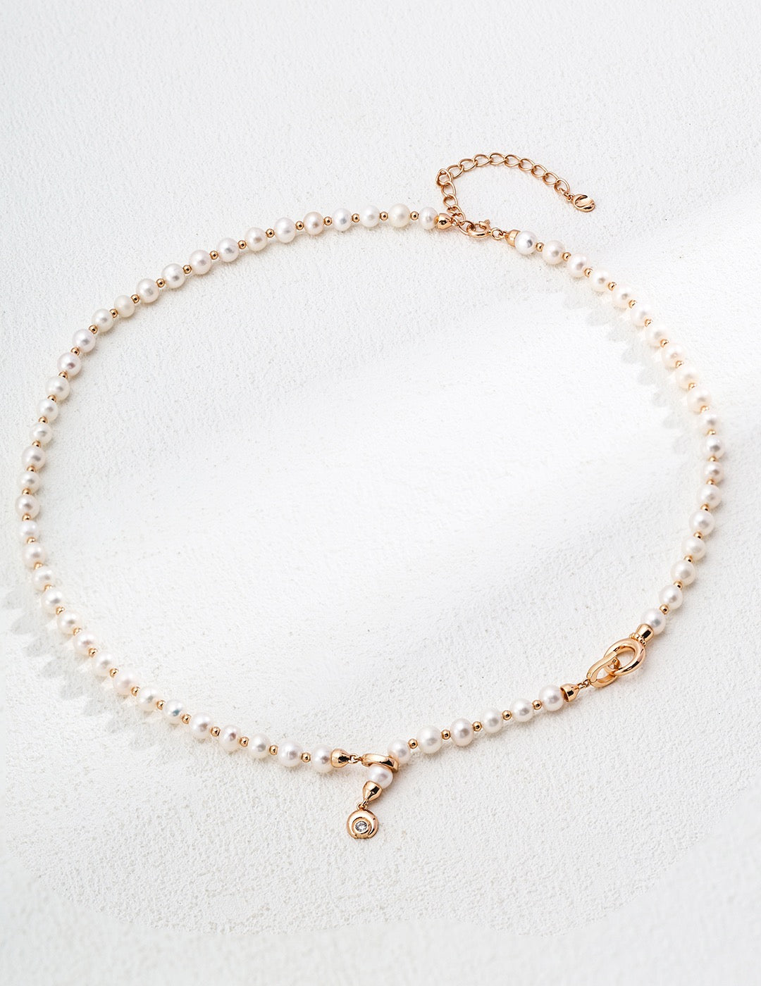 S925 Sterling Silver Natural Pearl & Zircon Necklace