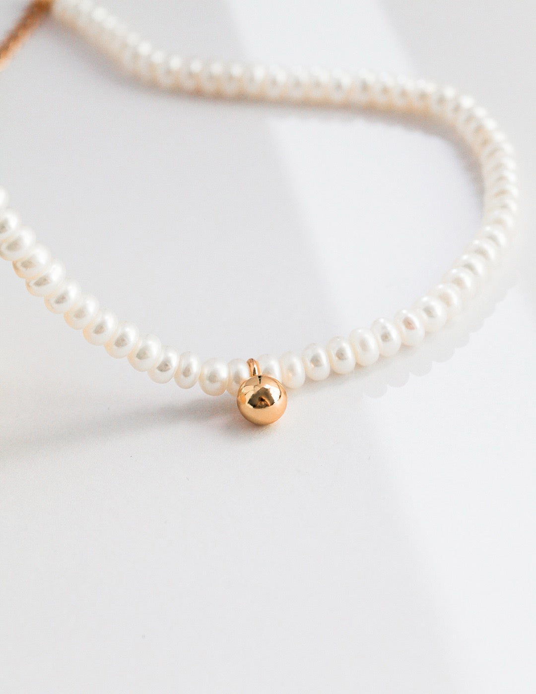 Golden Sphere Pearl Necklace