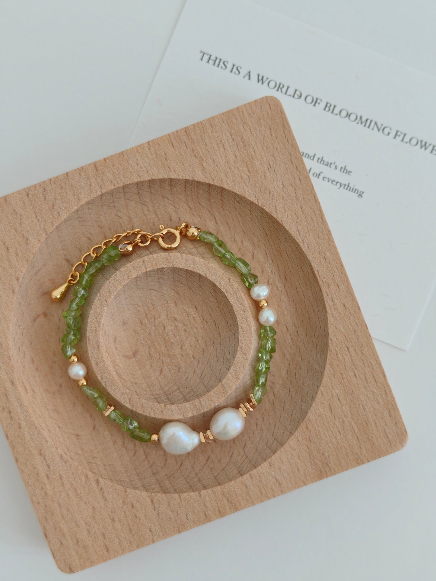 Peridot & Pearl Harmony Set – S925 Sterling Silver Necklace and Bracelet