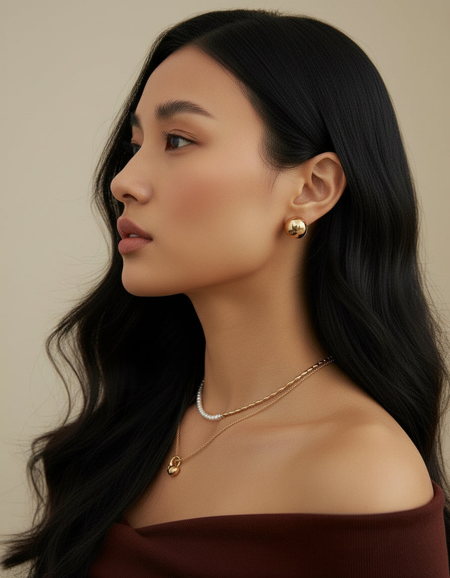 Dual-Tone Rice Pearl Choker