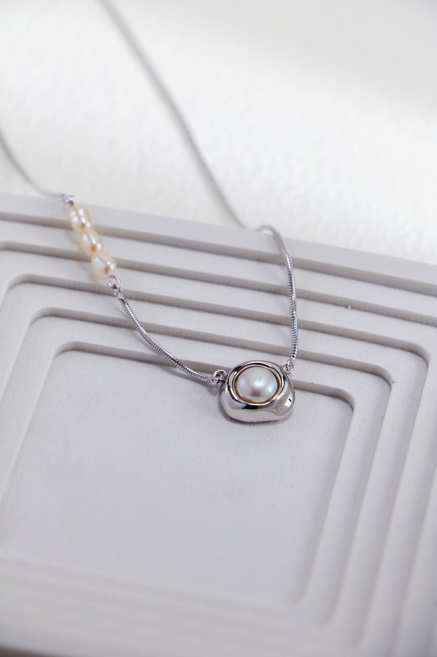 S925 Vintage Pearl Pendant Necklace