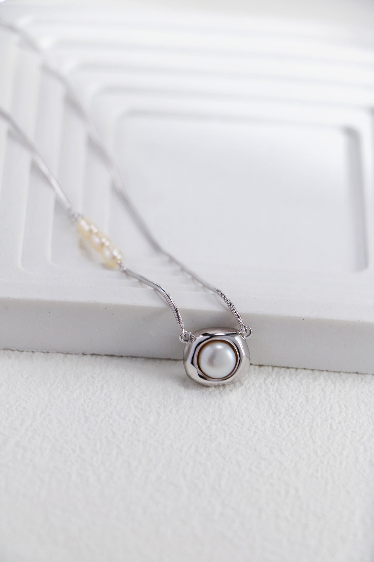 S925 Vintage Pearl Pendant Necklace