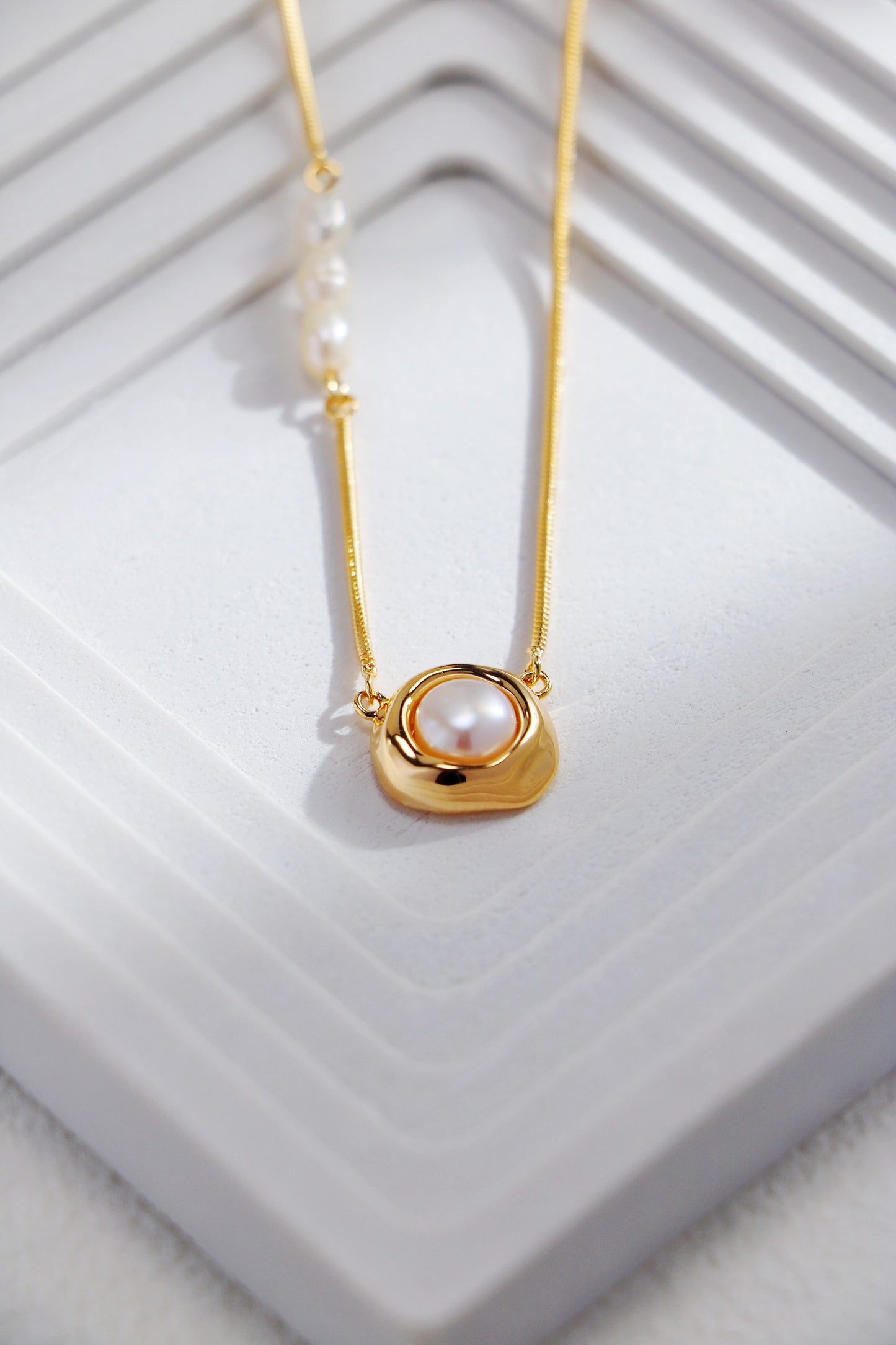 S925 Vintage Pearl Pendant Necklace