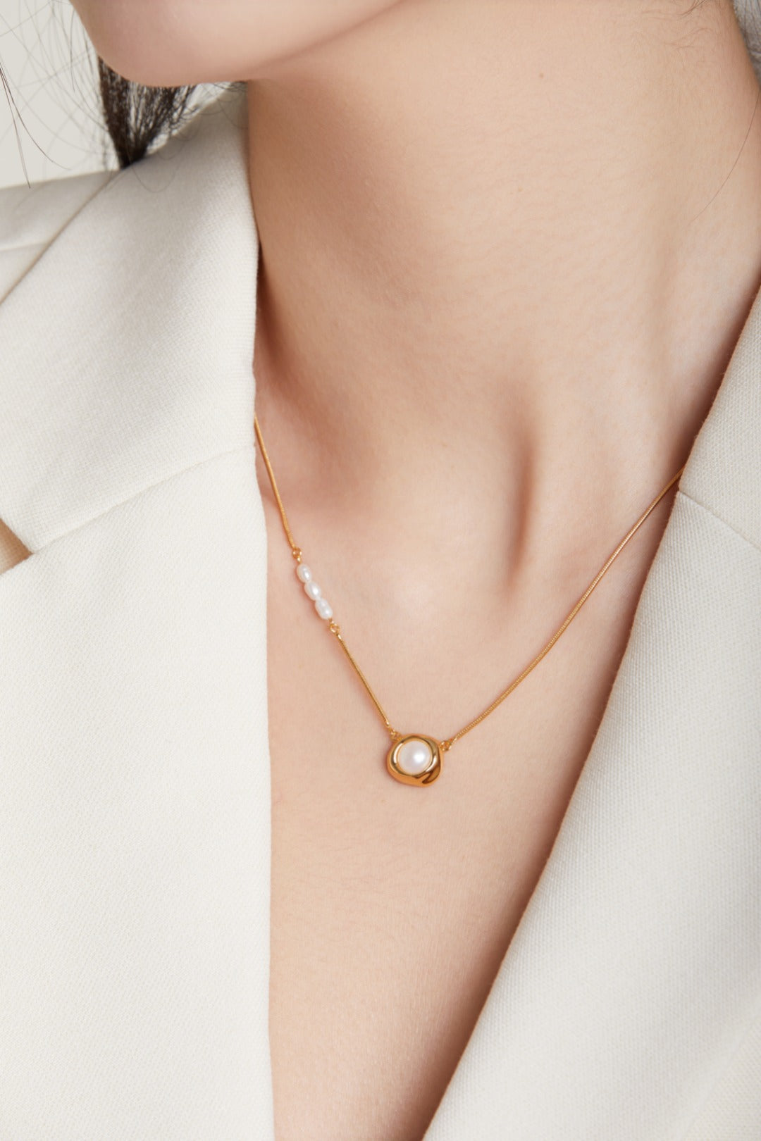 S925 Vintage Pearl Pendant Necklace