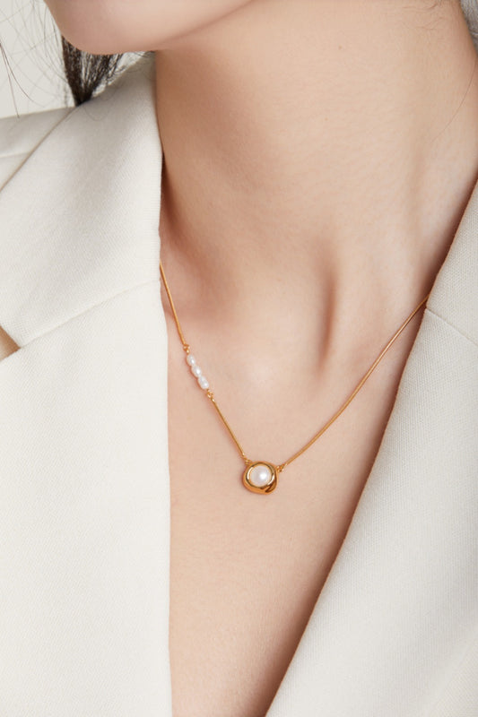 S925 Vintage Pearl Pendant Necklace